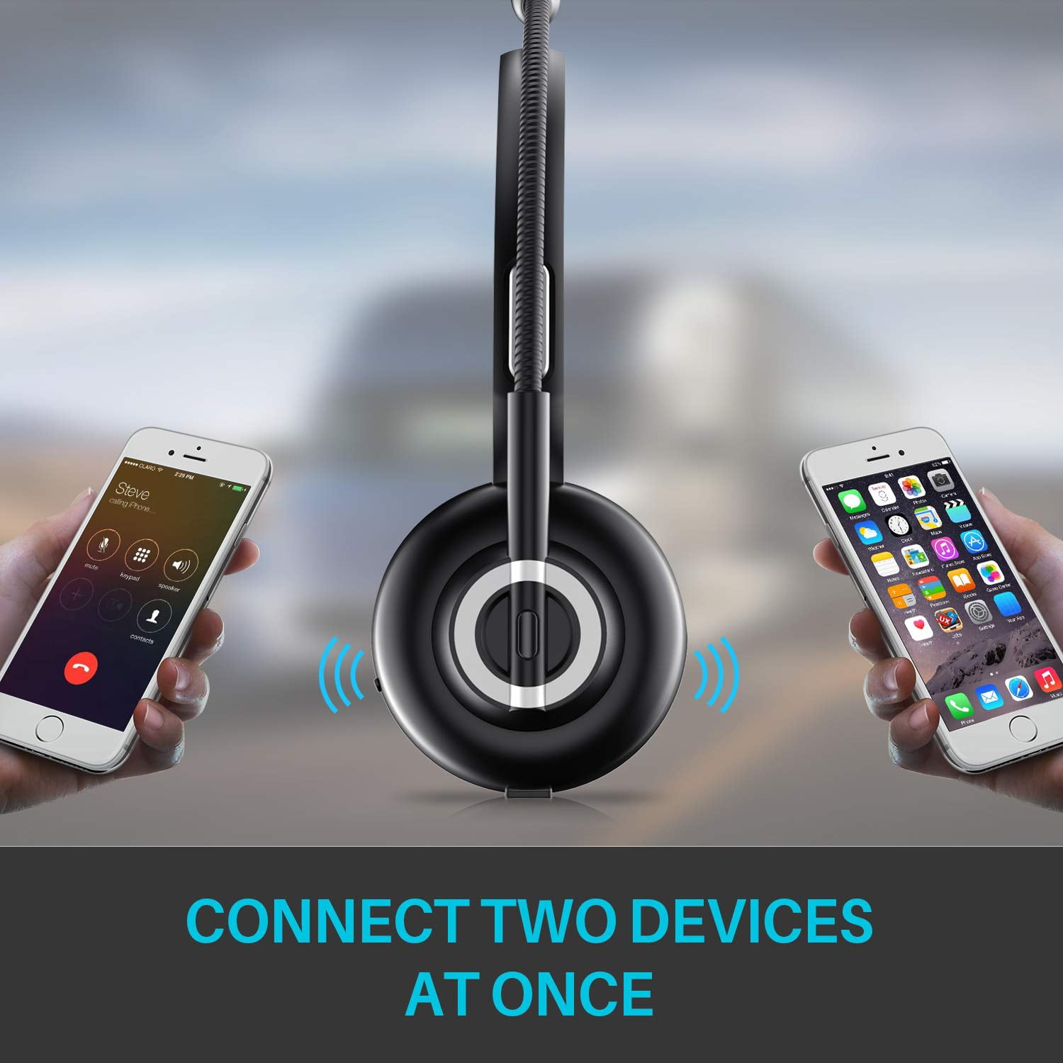 Wireless Headphone for Samsung Galaxy Tab S9 FE/Tab S9 FE Plus/S9 Ultra 14.6" - Microphone Headset Bluetooth Earphone Hands-free Noise Isolation