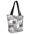 thumbnail image 6 of Defioc Cats Group Print Tote Bag for Women,Shoulder Bag with Zipper Casual Tote's Handbag Big Capacity Shoulder Bag with Inner Pocket Fit for Shopping,Office,Travel, 6 of 7