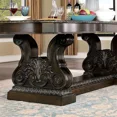 thumbnail image 3 of Traditional Dining Room Furniture 9pc Set Walnut Dining Table w Leaves 2x Arm Chairs 6x Side Chairs Dark Brown Leatherette Seat, 3 of 10