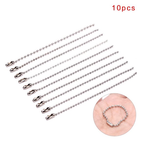 10x 3.5" Long 0.09" Bead Dia Connector Clasp Ball Chain Keychain DIY PE.hcL WA