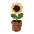 thumbnail image 1 of Ramo de flores de ganchillo hecho a mano, tejido a mano, mini plantas artificiales en maceta Girasol, 1 of 8