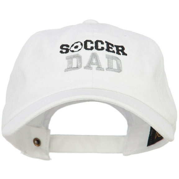 Soccer Dad Embroidered Unstructured Cotton Cap - White OSFM