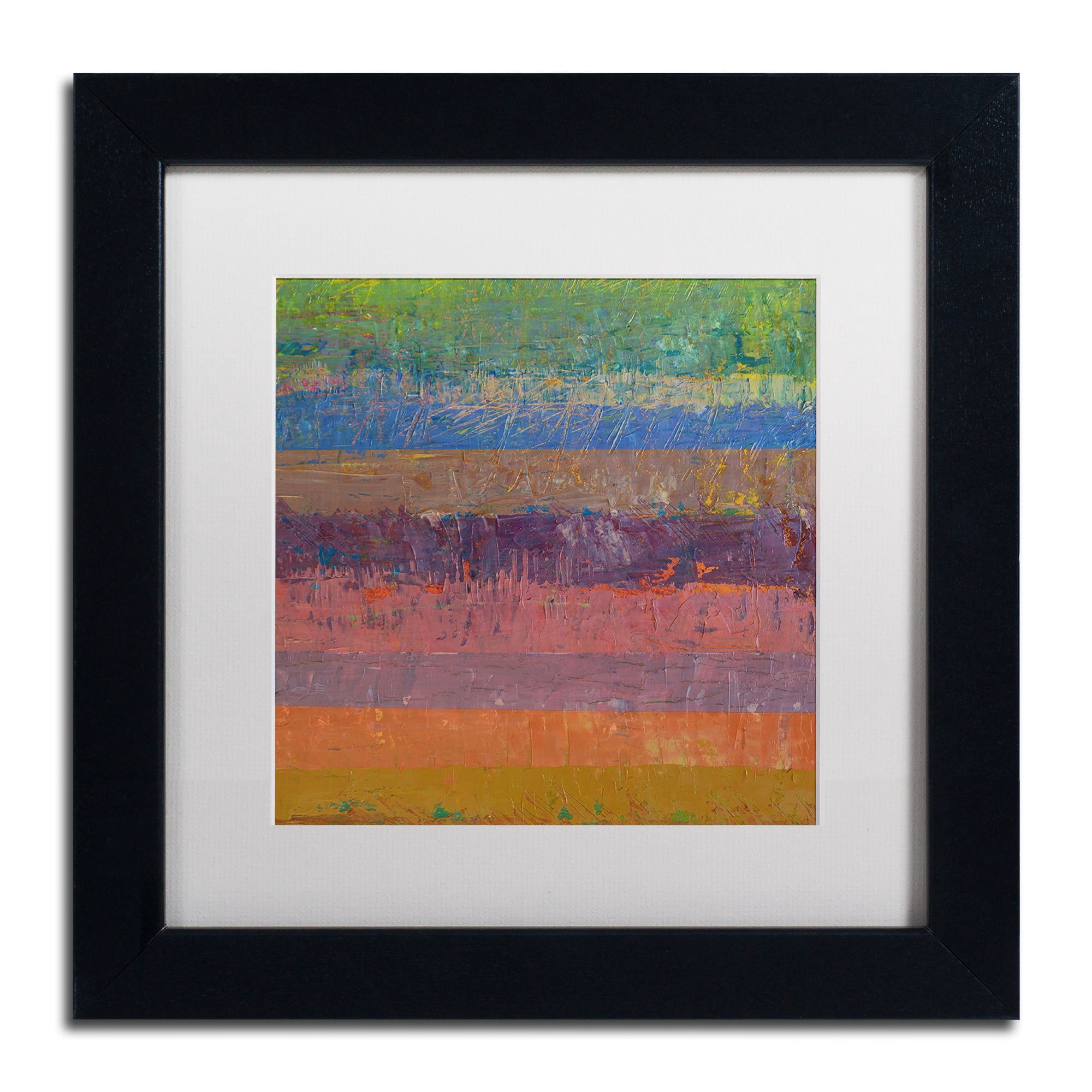 Trademark Fine Art "Pink Line" Canvas Art by Michelle Calkins, White Matte, Black Frame