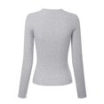 thumbnail image 4 of Made by Olivia Women's Solid Long Sleeve Crew Neck Fitted Ribbed Sweater Top, 4 of 7