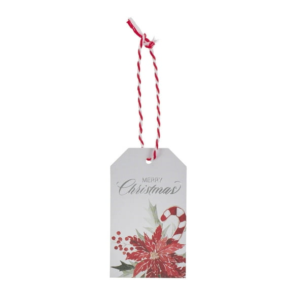 Gift Tags 16pc Christmas Poinsettia, (Hardcover)