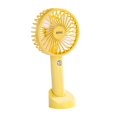 thumbnail image 2 of Abbracc Mini Hand Held Fan Personal Desk Table Fan with Base for Traveling Outdoor Multifunctional Adjustable 3 Speeds Small Personal Fan Table Fan yellow, 2 of 9