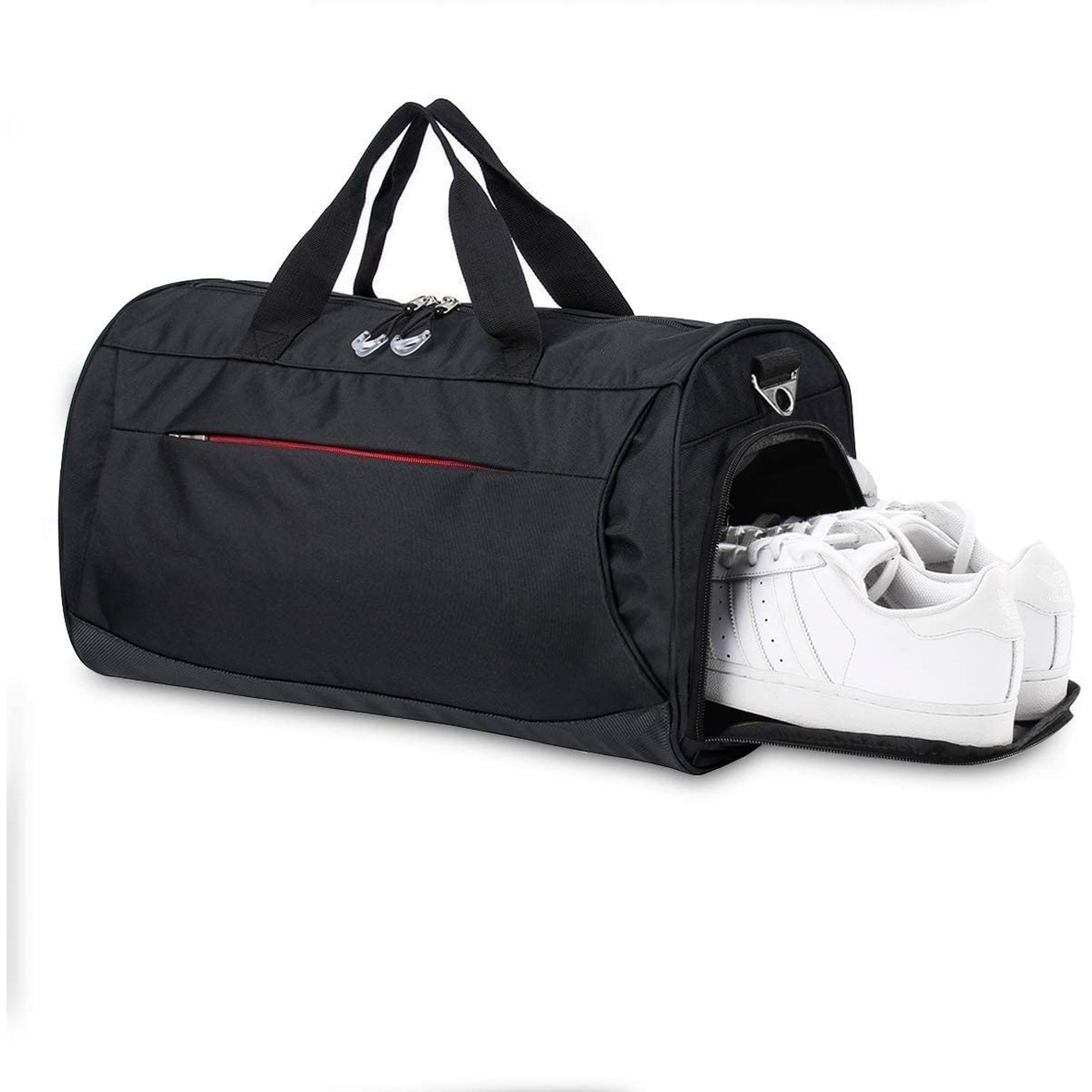 Zecatl Dry Wet Depart Duffle Bag Sports Gym Bag With Shoes Compartment Waterproof Gym Sports Bag For Men And Women Black