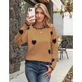 thumbnail image 6 of Cogild Sweaters for Women Heart Knit Sweater, Scalloped Crew Neck Long Sleeve Casual Pullover, 6 of 12