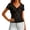 Black, variant on Women V Neck Short Sleeve Lace Top Floral Sheer Blouse Lightweight Semi See Through Shirt Casual Fit for Summer