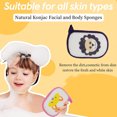 thumbnail image 3 of 3-piece Baby Bath Sponge Soft foam cleaner Cartoon with hanging Rope Bath Natural sponge, 3 of 5