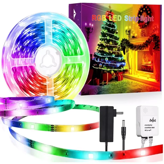 50FT RGB 5050 450LEDS Flexible LED Strip Lights Music Sync RF Remote Controller