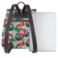 thumbnail image 3 of Easygdp Palm Leaves Flamingo Mochila de Cuero para Mujeres, Bolso de Hombro, Bolsos de Mano de Moda para Trabajo y Viajes, 3 of 4