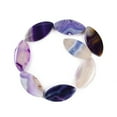 thumbnail image 3 of 1 strand Natural Purple Banded Agate Beads Strands Dyed Horse Eye 50x25x6.5~7mm Hole: 2mm 8pcs/strand 15.94(40.5cm), 3 of 5