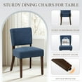 thumbnail image 3 of COLAMY Mid Century Modern Dining Chairs Set of 6, Upholstered Kitchen Chairs with Back, Farmhouse Fabric Side Dining Room Chairs with Wood Legs for Dining Room Kitchen Restaurant, Blue, 3 of 9