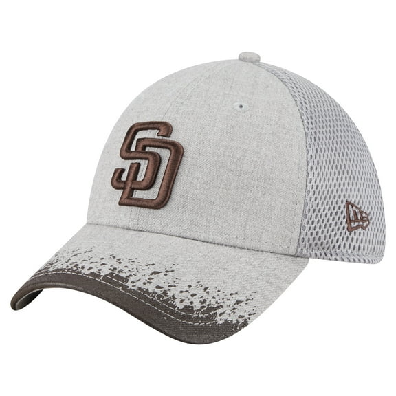Men's New Era Gray San Diego Padres Visor Paint Splatter 39THIRTY Flex Hat