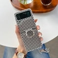 thumbnail image 1 of Slim Folding Case for Samsung Galaxy Z Flip 3 6.7 Inch with Anti-Slip Stylish Ring Shockproof Cover, Shining Lattice Pattern Anti-Drop Lightweight Phone Case for Samsung Galaxy Z Flip 3,Black, 1 of 10