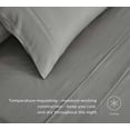thumbnail image 4 of Chezmoi Collection 4-Piece Stone Washed California King Sheet Set, Rayon Derived from Bamboo & Polyester Blended, Breathable & Cooling 15-Inches Deep Pocket Sheets & Pillowcases Set, Dark Gray, 4 of 9