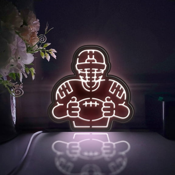 American Football Game Led Light Box, Dimmable Neon-Like Light Signs USB Power for Wall Decor Bedroom Decoration, Static Light (WxH) 6"x6"