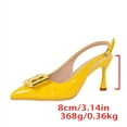 thumbnail image 4 of HaiMao Women Slingback Heels Low Kitten Heel Closed Toe Dress Shoes Elegant Wedding office Pumps Yellow 9.5(43), 4 of 9