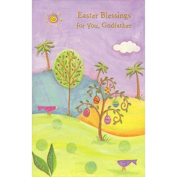 Freedom Greetings Trees on Rolling Hills: Godfather Easter Card