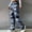 Blue, variant on LEBONYARD Wide Leg High Waist for Women,Plus Size Pants for Women,Women Camouflage Elastic Waist Straight Tube Drawstring Pocket Workwear Pants Blue S
