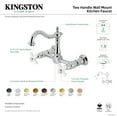 thumbnail image 7 of Kingston Brass KS1266PX Heritage Double-Handle Wall-Mount Bridge Kitchen Faucet, Polished Nickel, 7 of 7