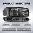thumbnail image 2 of Headlight Assembly For Gmc SIERRA YUKON Halogen Headlamps 1500 2500 Chrome Housing Clear Reflector Smoke Lens 1999-2007, 2 of 6