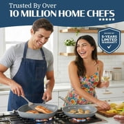 Granitestone 20 Pc Pots and Pans Set Non Stick, Pots and Pans Ceramic Cookware Set with Square Pan, Pot and Pan Set with Bakeware/Utensils, Non Stick Pots and Pan Set, Oven/Dishwasher Safe, Gray