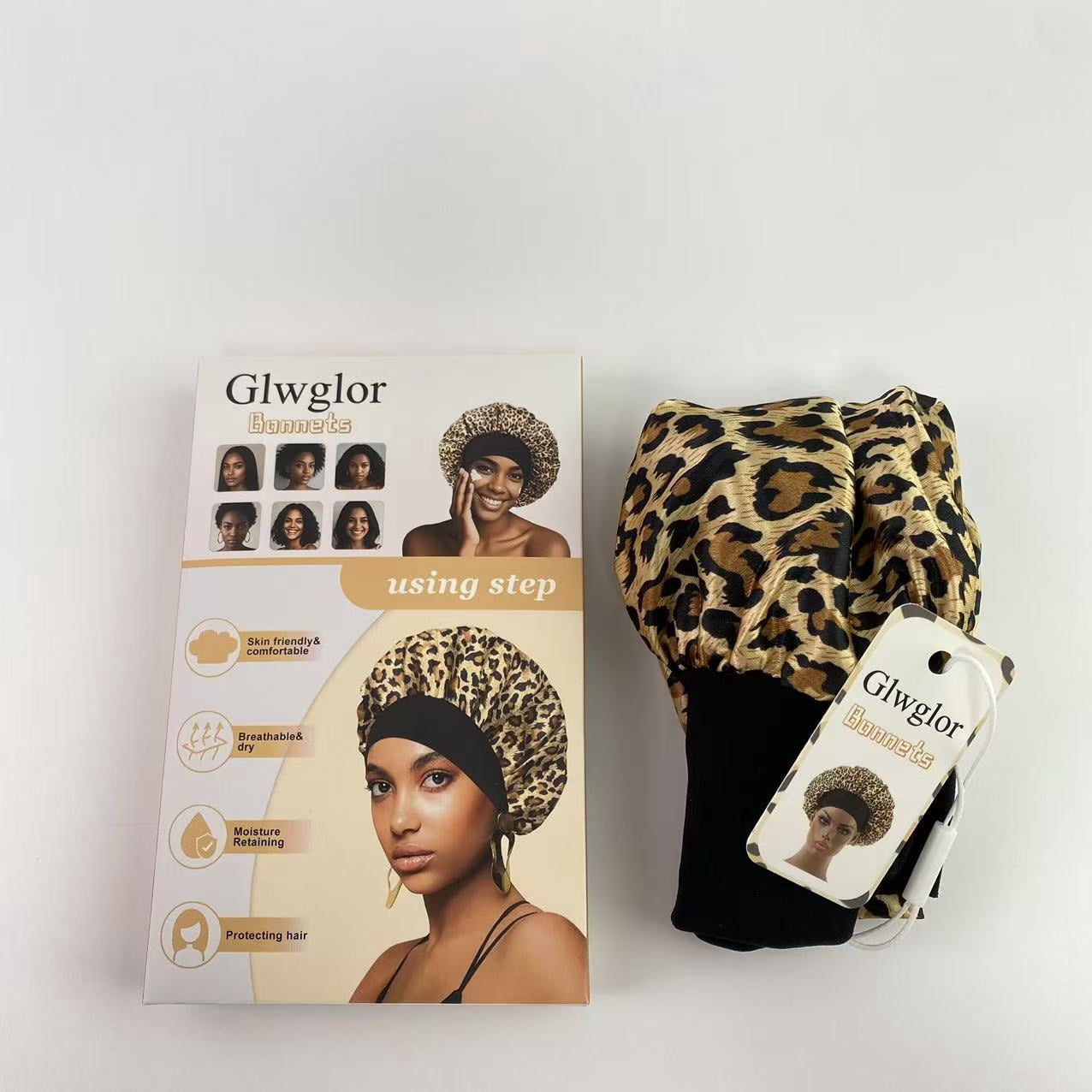 Glwglor Bonnets,Silk Bonnet for Men Women Hair Bonnet for Sleeping,High Elasticity Wide Soft Band Sleep Cap