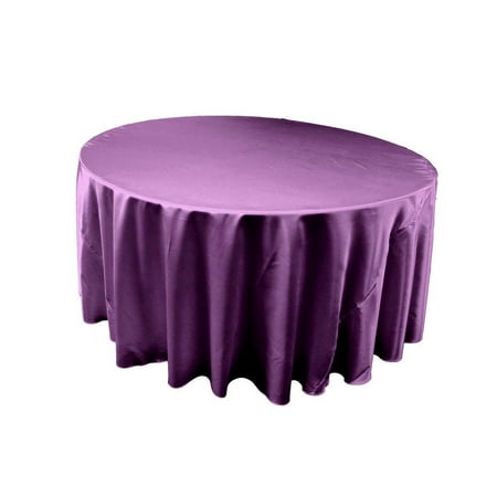 

132 Inch round Polyester Tablecloth 24 COLOR Table Cover Wedding Banquet (Color: Purple)