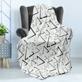 thumbnail image 4 of Geometric Soft Flannel Fleece Throw Blanket, Hand Drawn Triangles Creative Abstract Minimalist Urban Style Artisan Print, Cozy Plush for Indoor and Outdoor Use, 50" x 60", Black White, by Ambesonne, 4 of 5