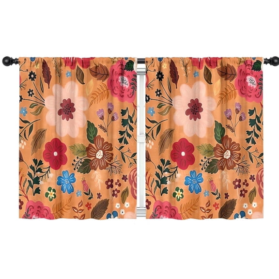 Blackout Kids Curtains,Pioneer Flower Floral Print Pattern Childrens Insulated Curtains Set Of 2,Bedroom Essentials,Toddler Room Decor 42"x54"