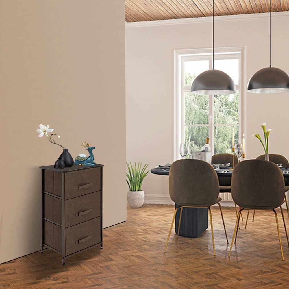 Private Jungle 3-Tier Dresser Drawer, Storage Unit with Easy Pull Fabric Drawers and Metal Frame, Wooden Tabletop, for Closets, Nursery, Dorm Room, Hallway,Brown Private Jungle 3-Tier Dresser Drawer, Storage Unit with Easy Pull Fabric Drawers and Metal Frame, Wooden Tabletop, for Closets, Nursery, Dorm Room, Hallway,Brown