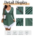 thumbnail image 5 of Cuteduck Plus Size Women’s Long Sleeve V-Neck Zipper Dress Autumn/Winter 1X-5X, 5 of 9