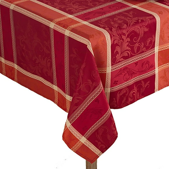 Occasion Gallery Multi Color Red Holiday Thanksgiving Christmas Plaid Design Tablecloth. 70" x 104" Rectangle