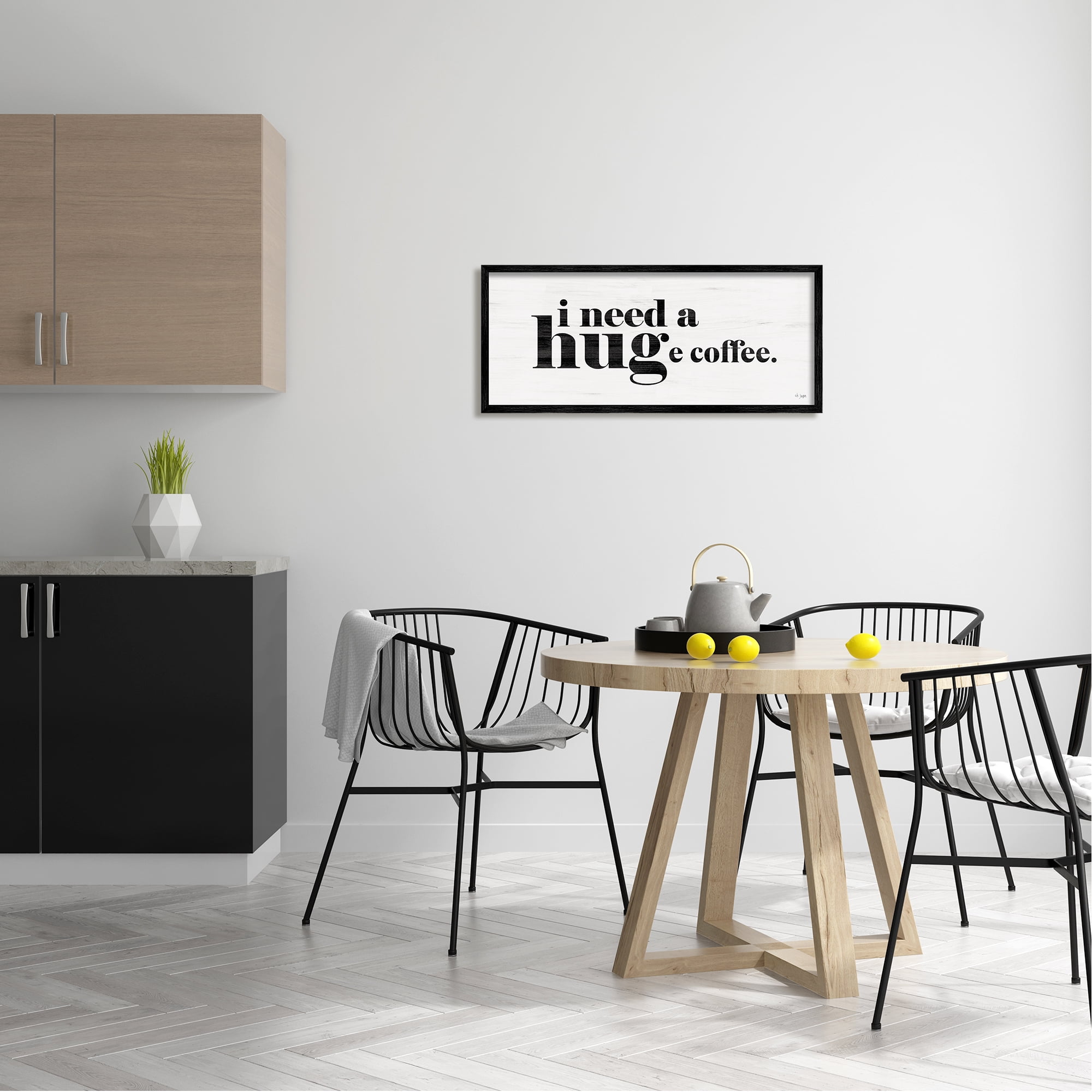 Stupell Industries Huge Coffee Funny Phrase Food & Beverage Painting Black Framed Art Print Wall Art, 30 x 13
