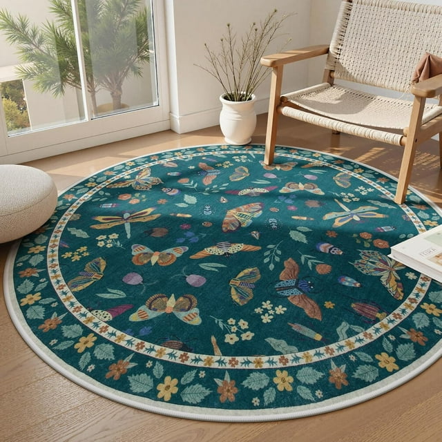 Insect Washable Rugs for Living Room Soft Area Rug x Rug for Bedroom UltraThin Non Slip Dining Room Rug Stain Rug Large Carpet for Office Nursery(&#;x)