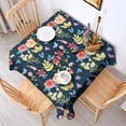 thumbnail image 2 of Pioneer Flower Floral Print Pattern Square Tablecloth,Waterproof Square Table Cover,Wipeable Spillproof Washable Table Cover for Home Kitchen Party Decor 60"x60"(152x152cm), 2 of 6