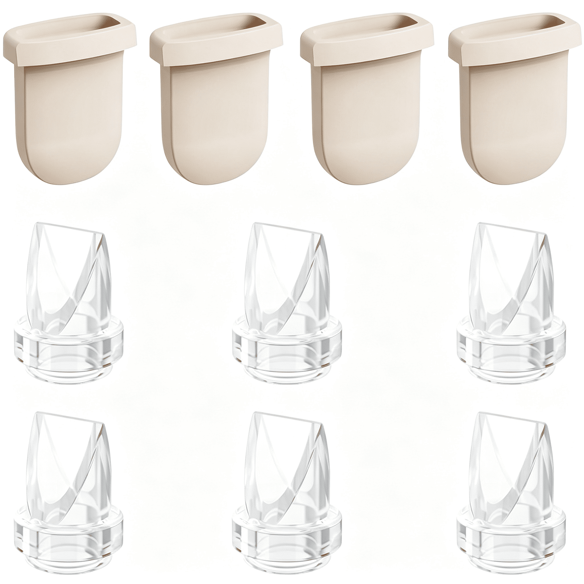 XIRQI 10Pcs Breastpump Kits, 6Pcs Duckbill Valves and 4Pcs Silicone Diaphragms Compatible with S1 Pro/S1/E10/E20 Pump, Replace for Discreet Duo S32 Model Pump