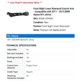 thumbnail image 2 of Front Right Lower Rearward Control Arm - Compatible with 2011 - 2015 BMW Alpina B7L xDrive 2012 2013 2014, 2 of 2