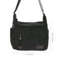 thumbnail image 2 of Black Mens Canvas Shoulder Messenger Bag Crossbody Satchel Travel Man's Bags, 2 of 10