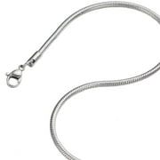 0.9mm-2.4mm 16"-40" Silver Stainless Steel Snake Chain Necklace