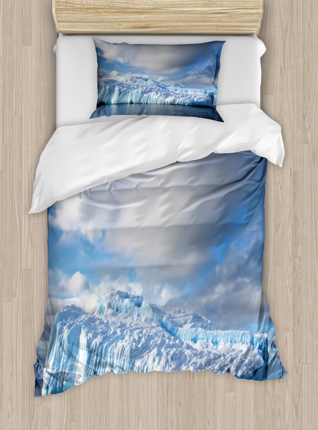 Iceland Duvet Cover Set Twin Size, Iceberg in Antarctic Peninsula ...