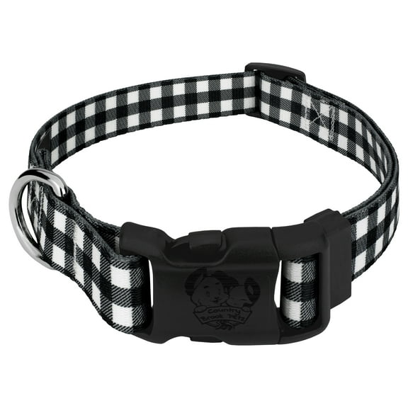 Country Brook Petz® Black & White Buffalo Plaid Everyday Dog Collar - USA, Small