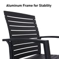 thumbnail image 3 of Anmutig Outdoor Dining Chairs with Aluminum Structure & Resin Seat,2pcs Stackable Patio Chairs for All-Weather Use,300LBS Capacity,Black, 3 of 6