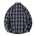 thumbnail image 4 of Button Down Shirt Men Long Sleeve Fashion Casual Regular Fit Collar Flannel Shirt Comfortable Lightweight Summer Plaid Classic Basic Tee With Pocket Black XXXXXL, 4 of 4