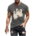 thumbnail image 2 of Handshe Men's Halloween Themed Short Sleeve Round Neck T-Shirt - Fashion Blouse, 2 of 5