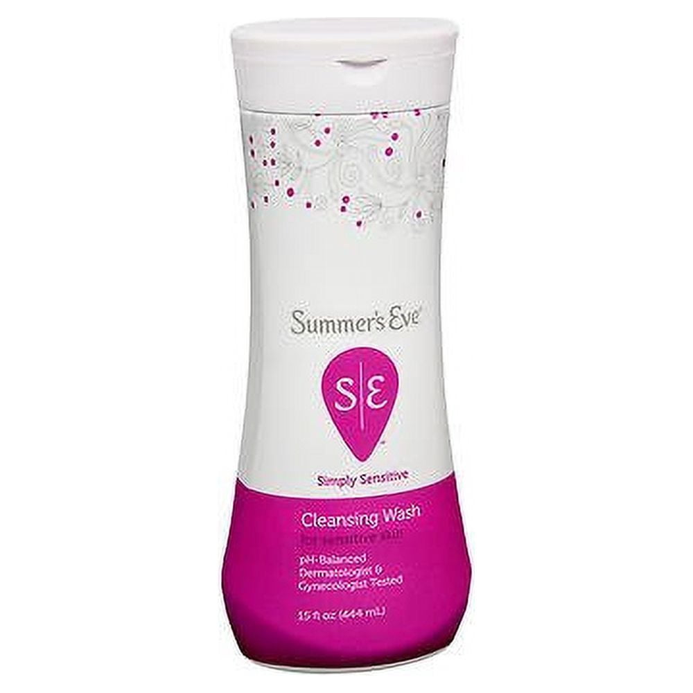 4 Pack - Summer’s Eve Simply Sensitive Daily Feminine Wash, Removes Odor, pH Balanced, 15 fl oz