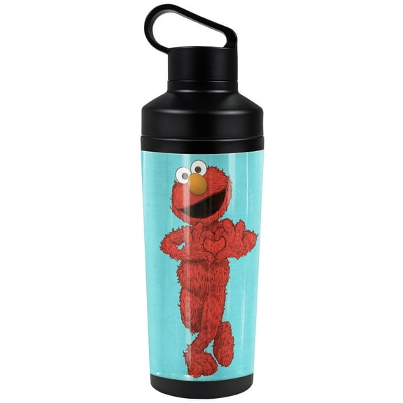 Sesame Street Official Elmo Paint 18 oz Insulated Water Bottle, Leak Resistant, Vacuum Insulated Stainless Steel with 2-in-1 Loop Cap
