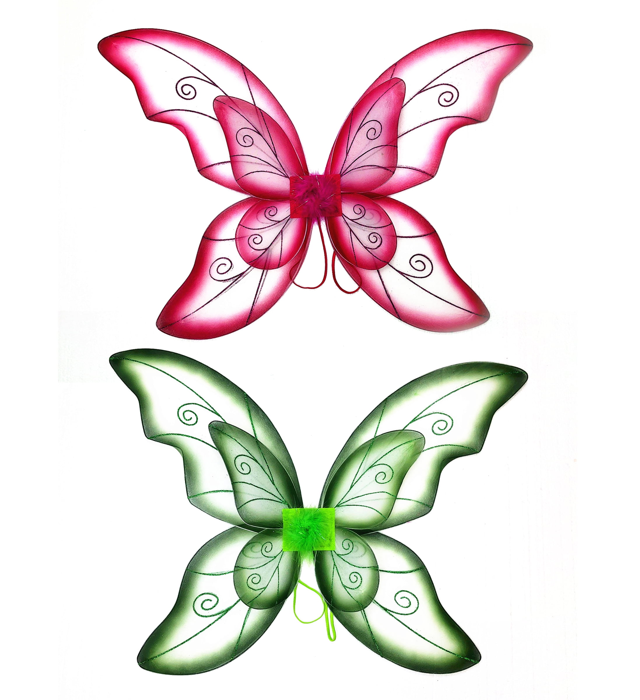 Download Mozlly Value Pack - Fuchsia AND Green Layered Fairy Wings ...